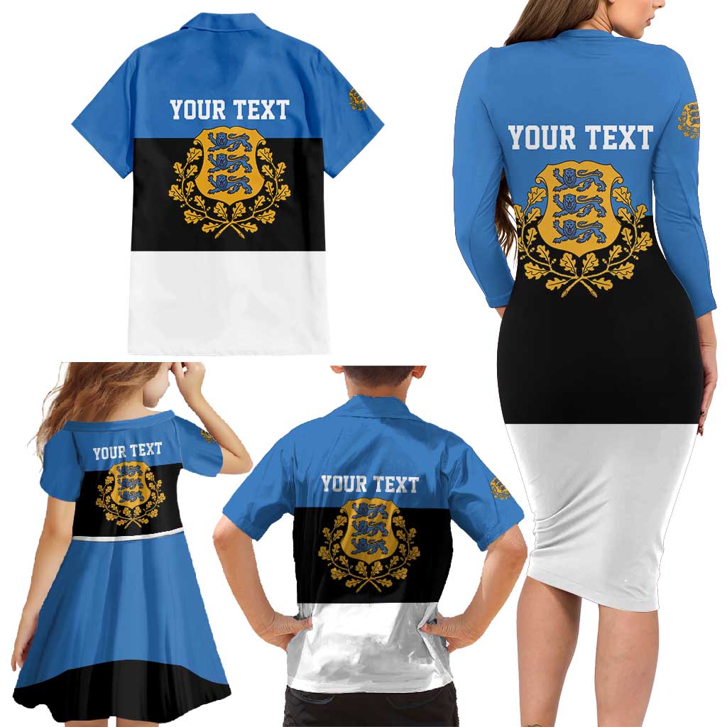 Personalized Estonia Flag Day 4 June Family Matching Long Sleeve Bodycon Dress and Hawaiian Shirt Elagu Esti!
