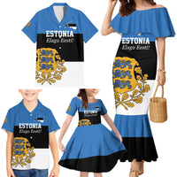 Personalized Estonia Flag Day 4 June Family Matching Mermaid Dress and Hawaiian Shirt Elagu Esti!