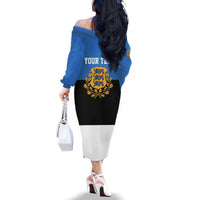 Personalized Estonia Flag Day 4 June Family Matching Off The Shoulder Long Sleeve Dress and Hawaiian Shirt Elagu Esti!