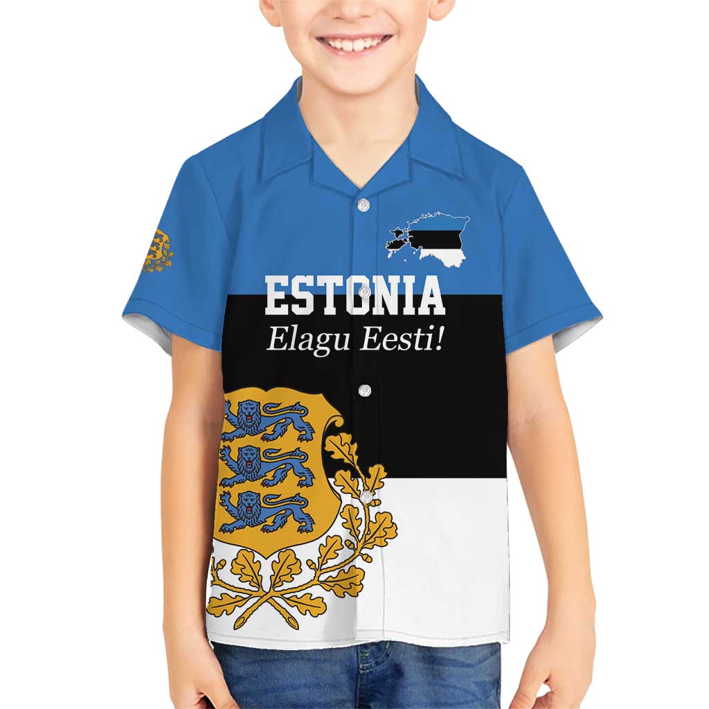 Personalized Estonia Flag Day 4 June Family Matching Off Shoulder Maxi Dress and Hawaiian Shirt Elagu Esti!