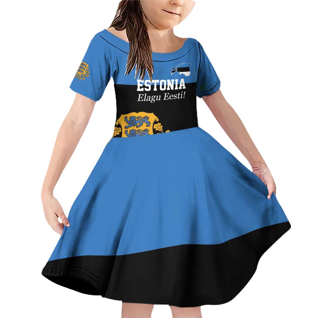 Personalized Estonia Flag Day 4 June Family Matching Off Shoulder Short Dress and Hawaiian Shirt Elagu Esti!