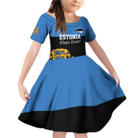 Personalized Estonia Flag Day 4 June Family Matching Off Shoulder Short Dress and Hawaiian Shirt Elagu Esti!