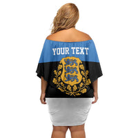 Personalized Estonia Flag Day 4 June Family Matching Off Shoulder Short Dress and Hawaiian Shirt Elagu Esti!