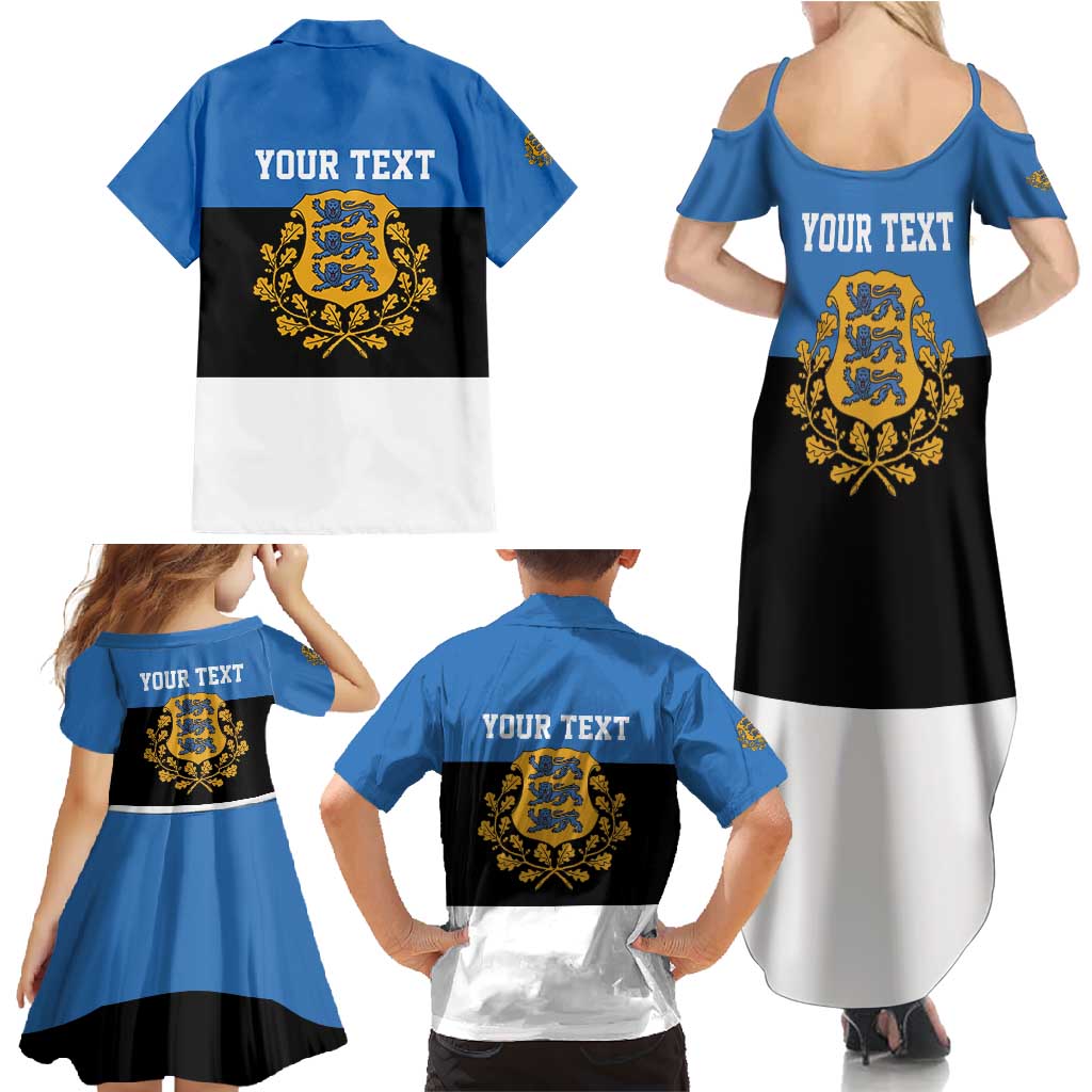 Personalized Estonia Flag Day 4 June Family Matching Summer Maxi Dress and Hawaiian Shirt Elagu Esti!