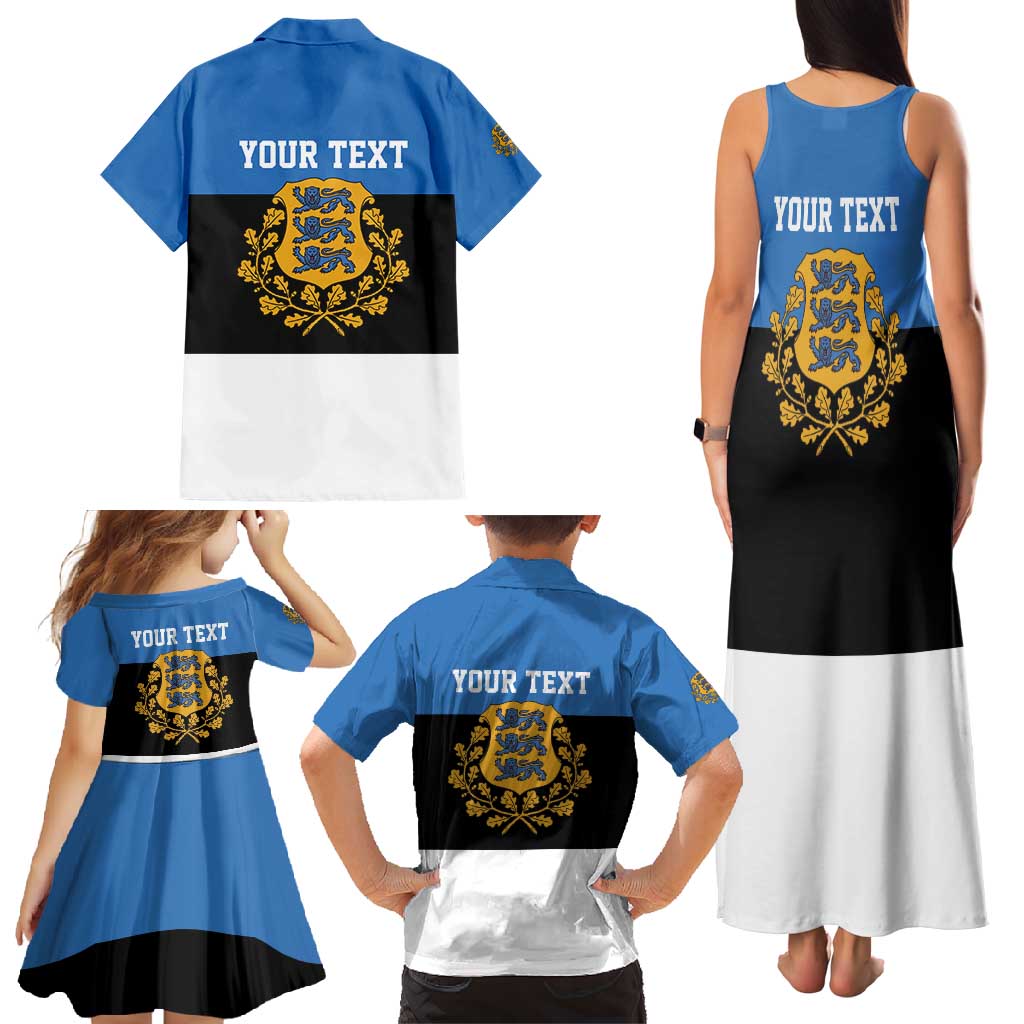 Personalized Estonia Flag Day 4 June Family Matching Tank Maxi Dress and Hawaiian Shirt Elagu Esti!