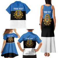 Personalized Estonia Flag Day 4 June Family Matching Tank Maxi Dress and Hawaiian Shirt Elagu Esti!