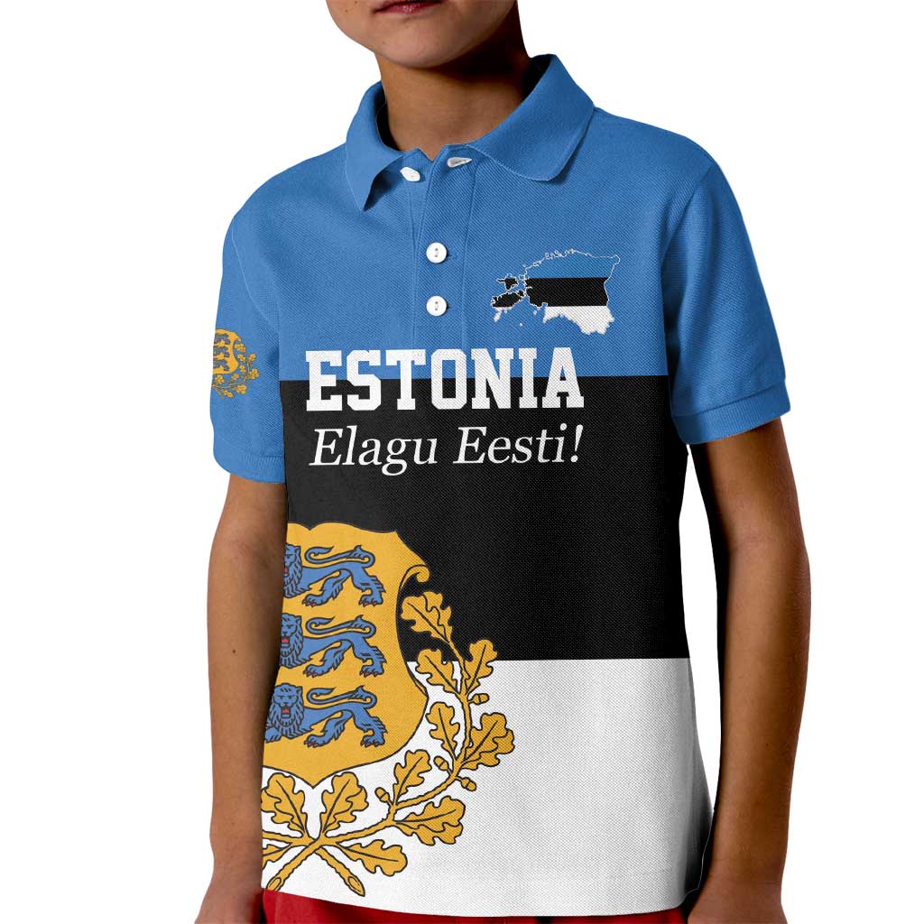 Personalized Estonia Flag Day 4 June Kid Polo Shirt Elagu Esti!