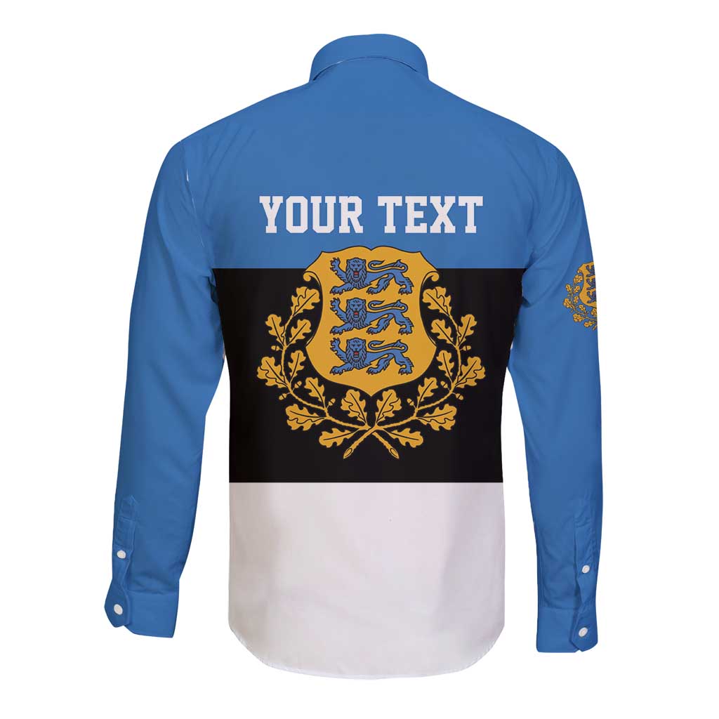 Personalized Estonia Flag Day 4 June Long Sleeve Button Shirt Elagu Esti!