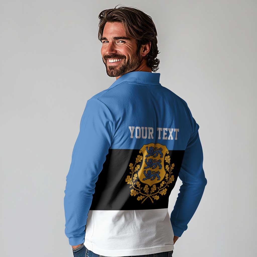 Personalized Estonia Flag Day 4 June Long Sleeve Polo Shirt Elagu Esti!