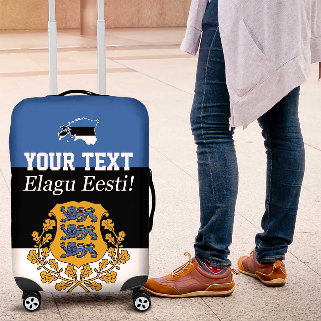 Personalized Estonia Flag Day 4 June Luggage Cover Elagu Esti!