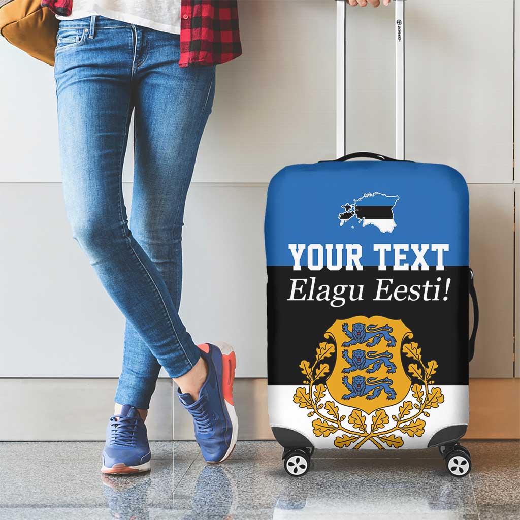 Personalized Estonia Flag Day 4 June Luggage Cover Elagu Esti!