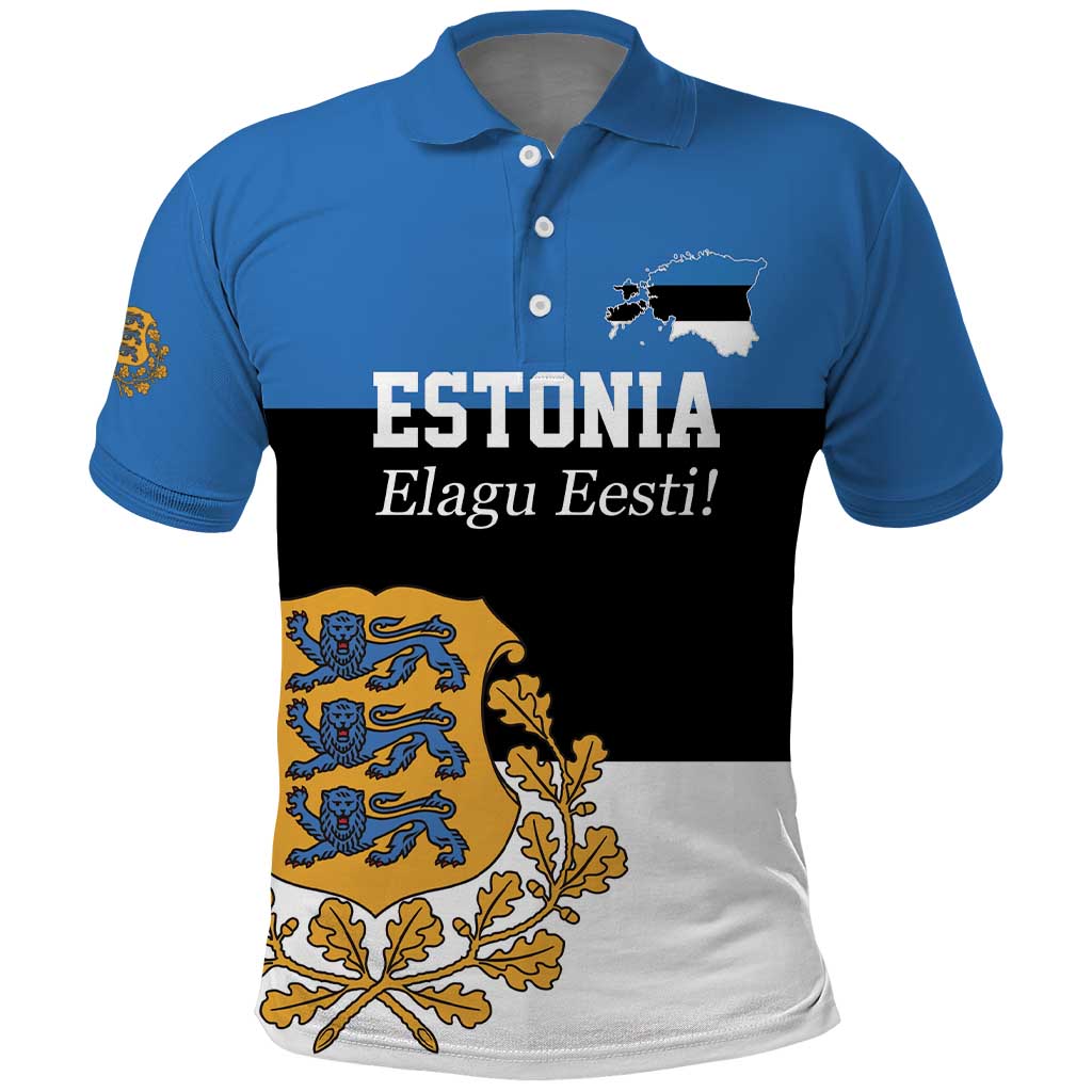 Personalized Estonia Flag Day 4 June Polo Shirt Elagu Esti!