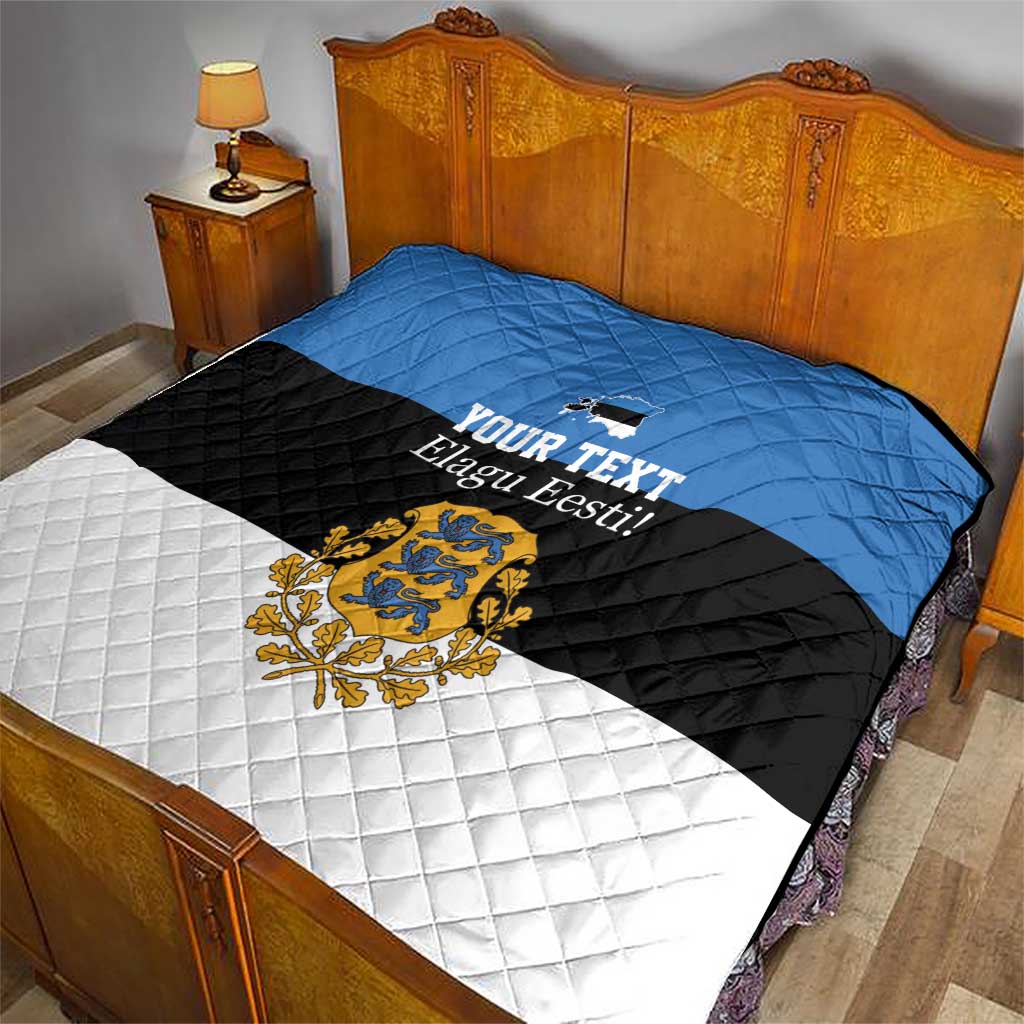Personalized Estonia Flag Day 4 June Quilt Elagu Esti!