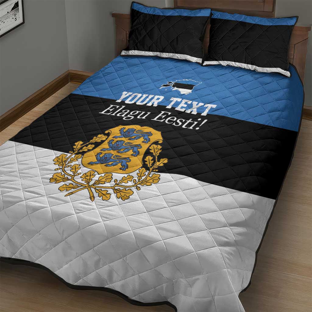 Personalized Estonia Flag Day 4 June Quilt Bed Set Elagu Esti!