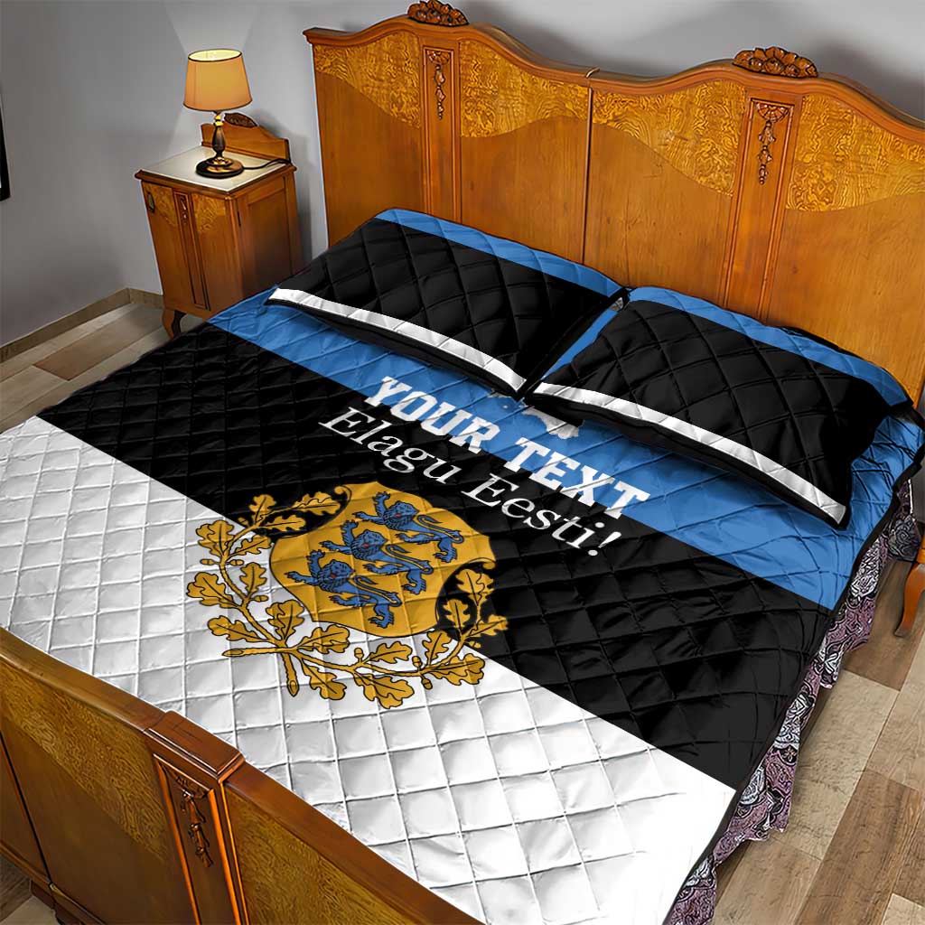 Personalized Estonia Flag Day 4 June Quilt Bed Set Elagu Esti!