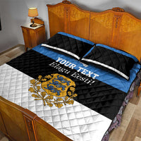 Personalized Estonia Flag Day 4 June Quilt Bed Set Elagu Esti!