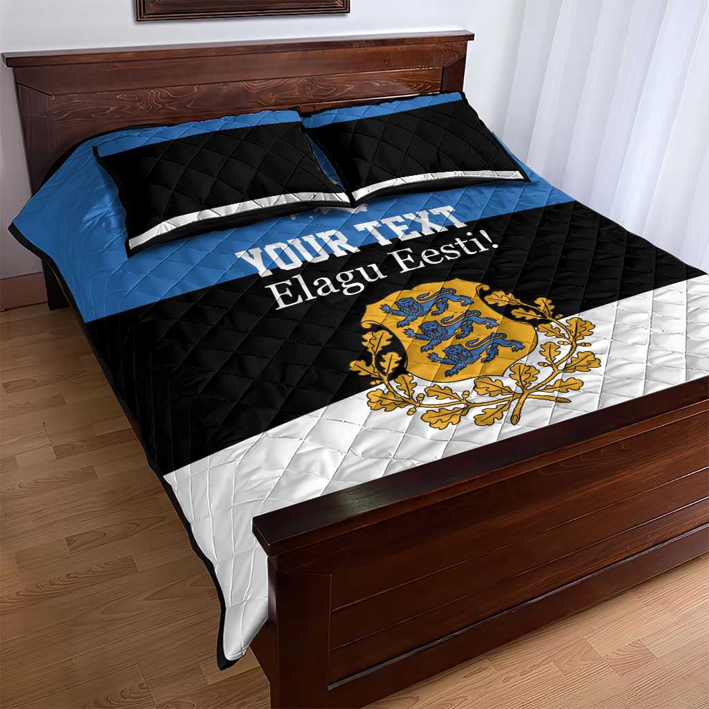 Personalized Estonia Flag Day 4 June Quilt Bed Set Elagu Esti!