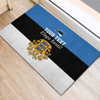 Personalized Estonia Flag Day 4 June Rubber Doormat Elagu Esti!