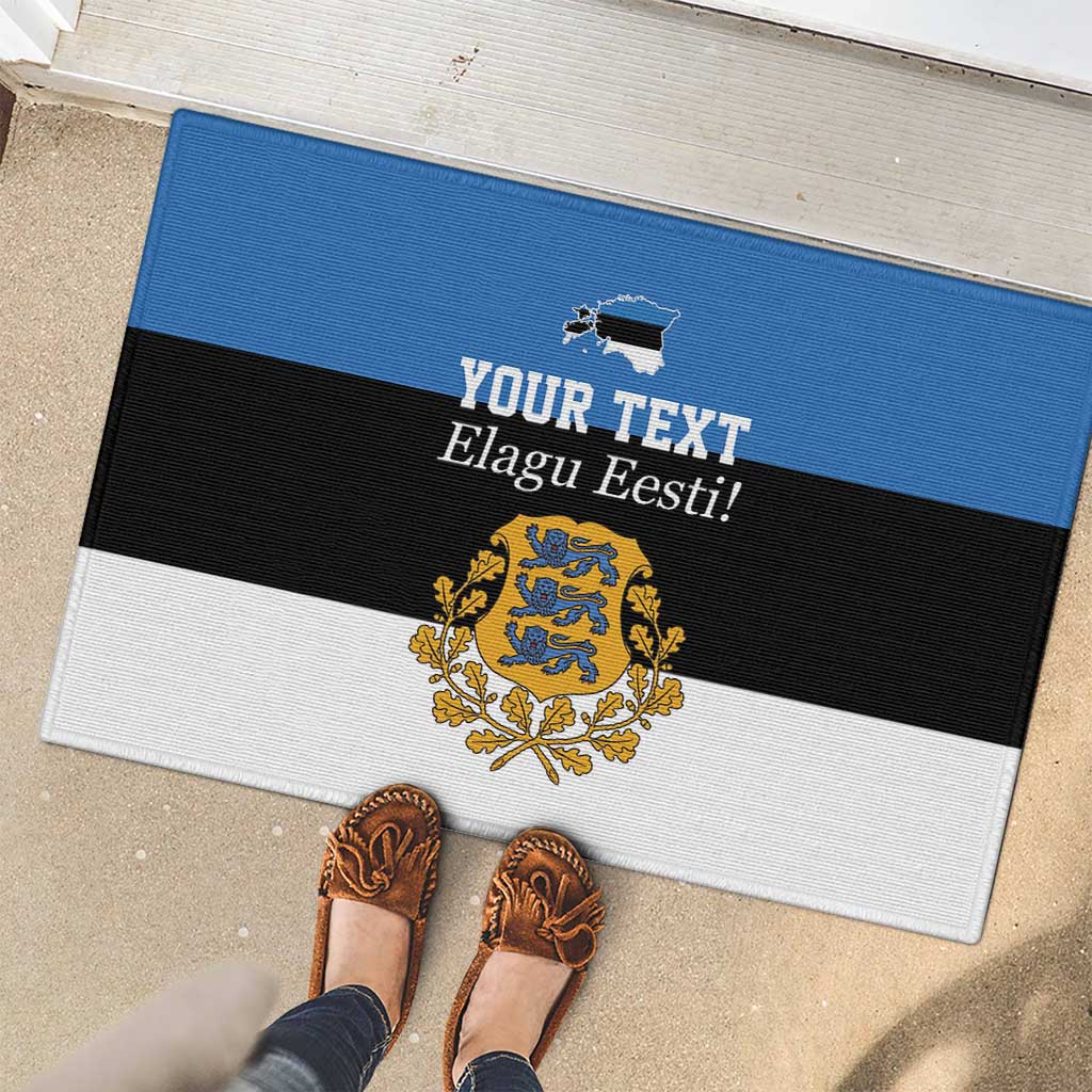 Personalized Estonia Flag Day 4 June Rubber Doormat Elagu Esti!