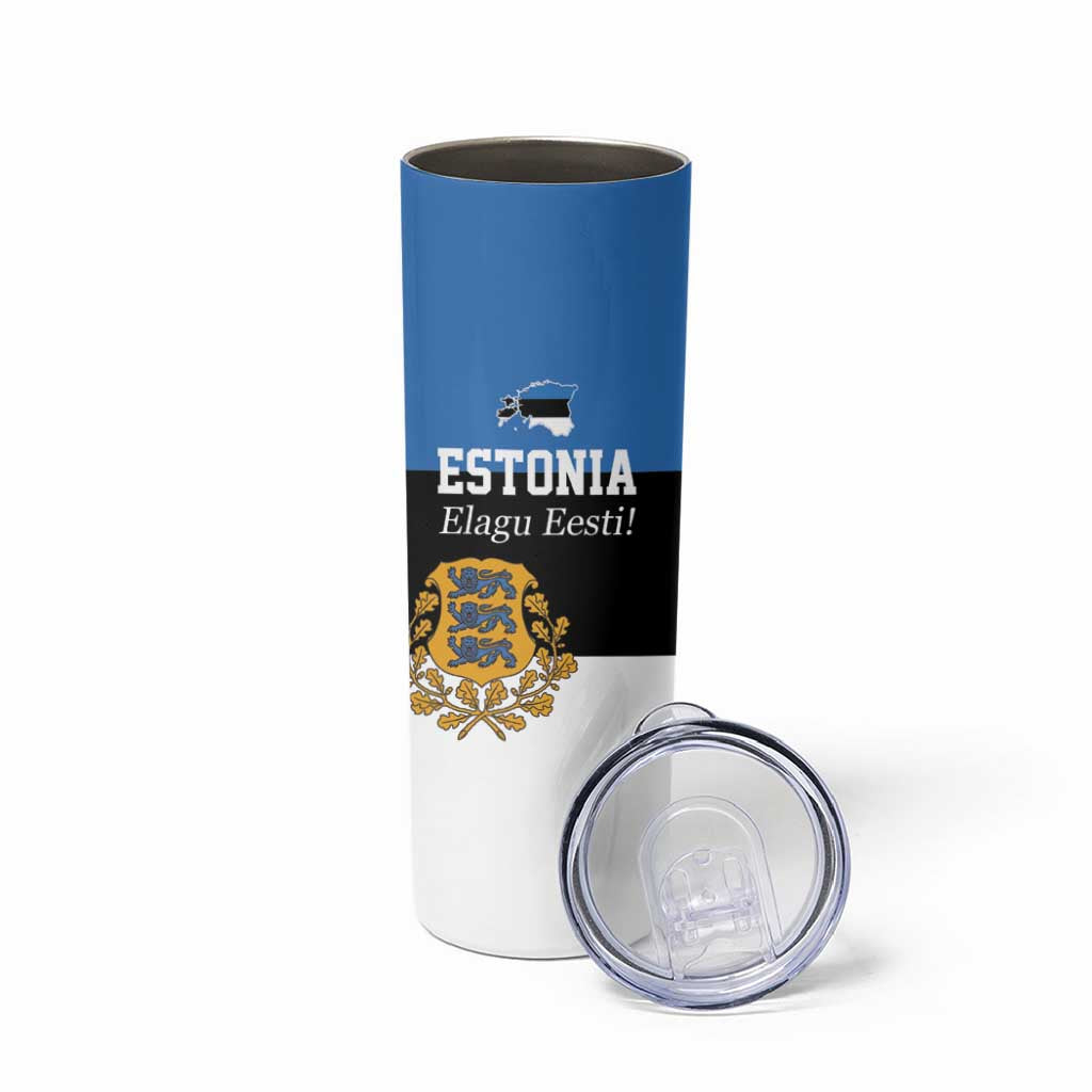 Personalized Estonia Flag Day 4 June Skinny Tumbler Elagu Esti!
