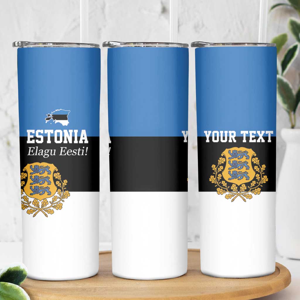 Personalized Estonia Flag Day 4 June Skinny Tumbler Elagu Esti!