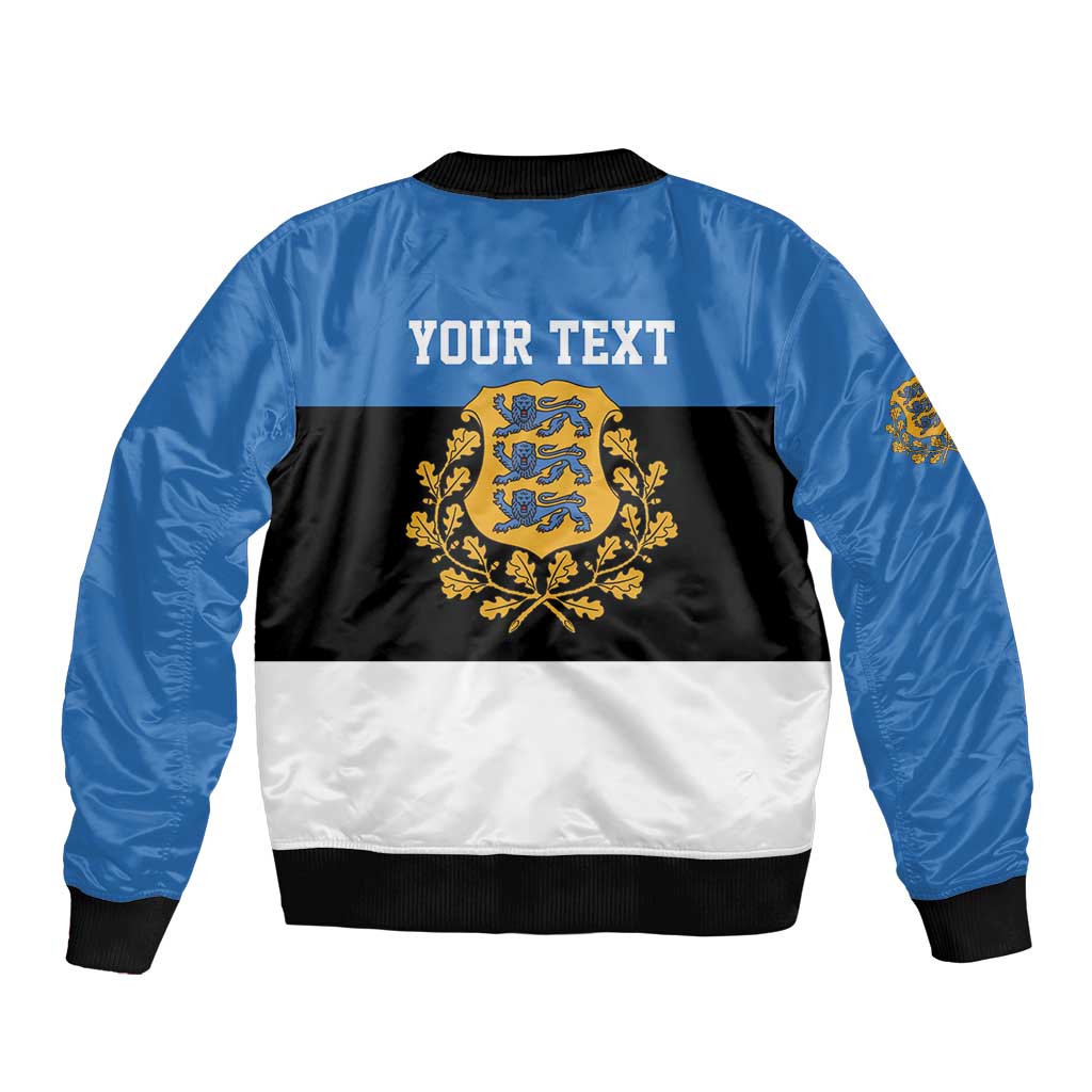 Personalized Estonia Flag Day 4 June Sleeve Zip Bomber Jacket Elagu Esti!