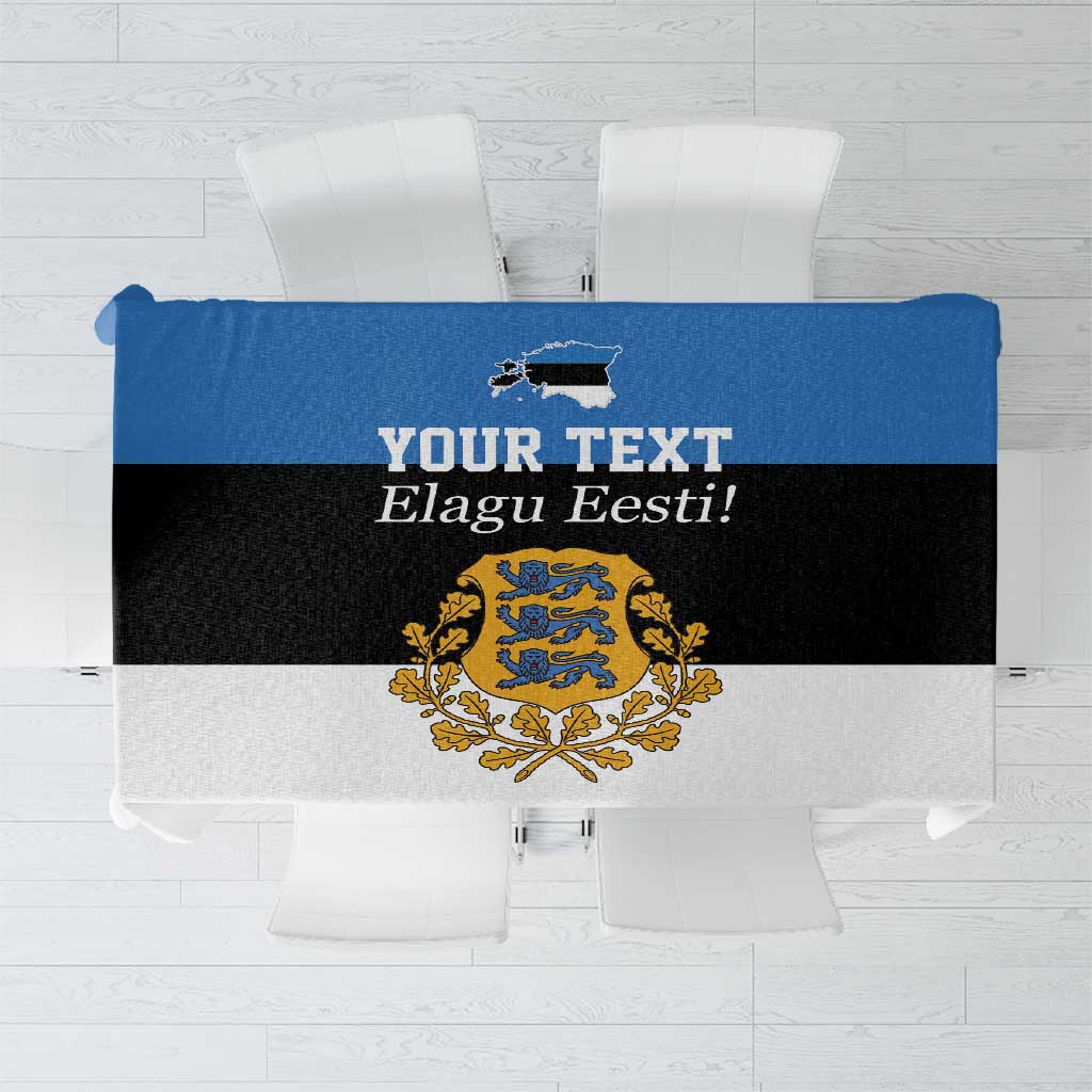 Personalized Estonia Flag Day 4 June Tablecloth Elagu Esti!