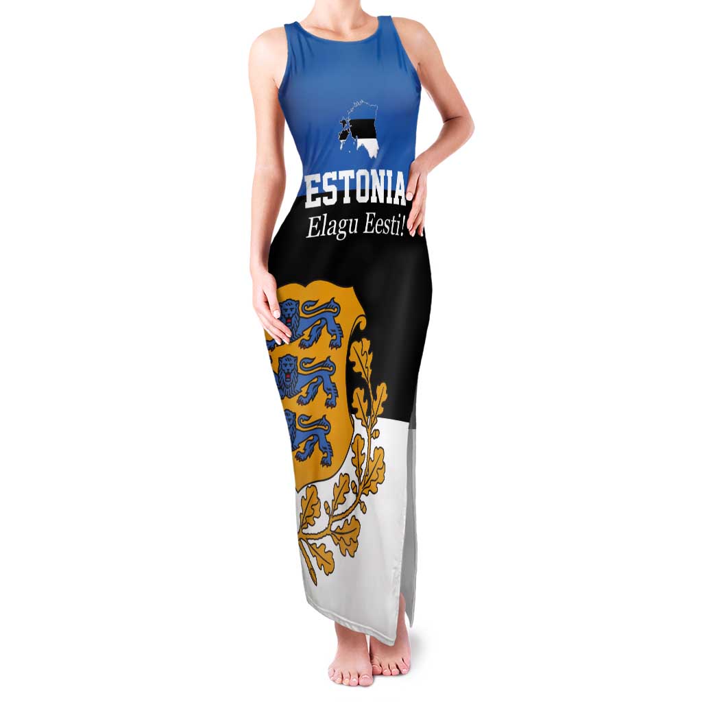 Personalized Estonia Flag Day 4 June Tank Maxi Dress Elagu Esti!