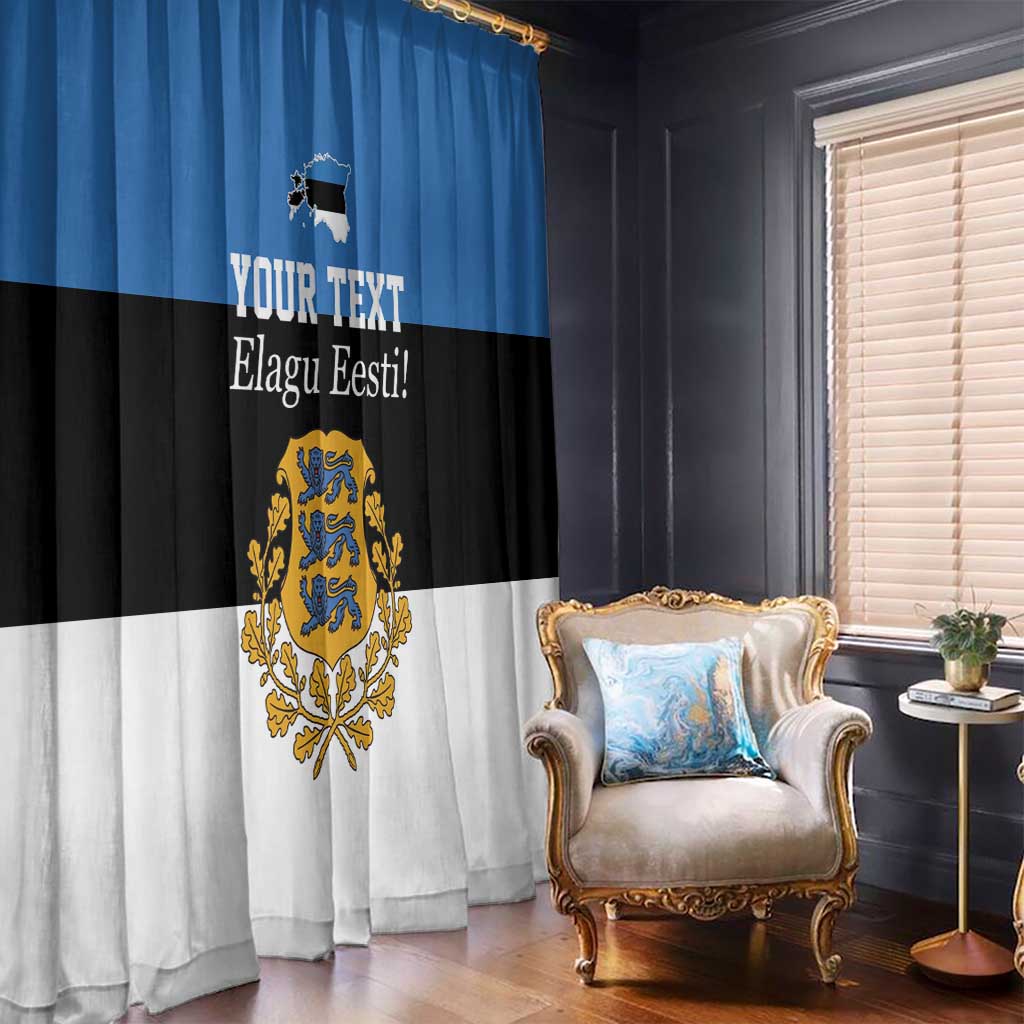Personalized Estonia Flag Day 4 June Window Curtain Elagu Esti!
