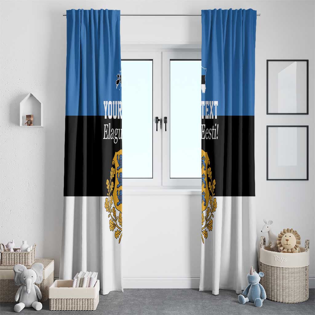 Personalized Estonia Flag Day 4 June Window Curtain Elagu Esti!