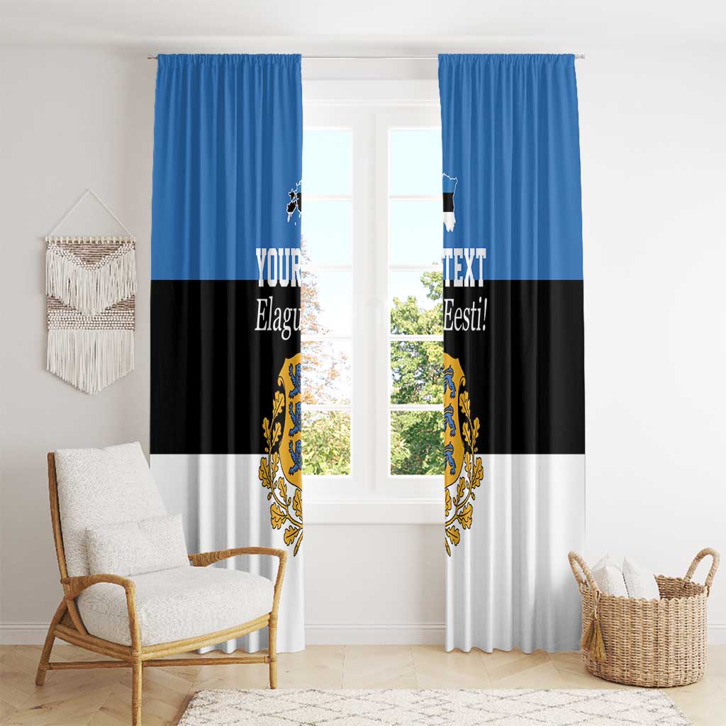 Personalized Estonia Flag Day 4 June Window Curtain Elagu Esti!