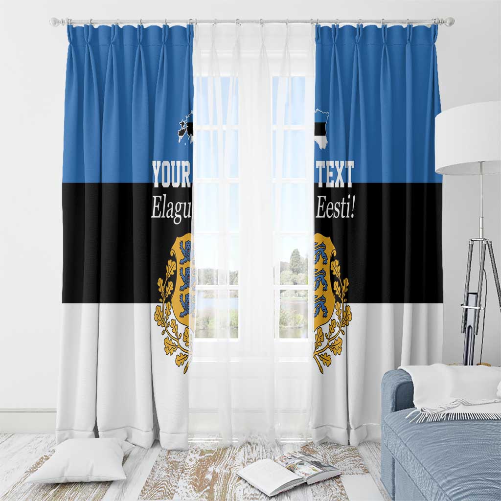 Personalized Estonia Flag Day 4 June Window Curtain Elagu Esti!