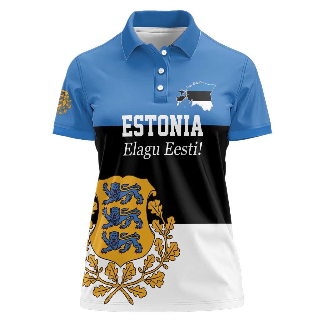 Personalized Estonia Flag Day 4 June Women Polo Shirt Elagu Esti!
