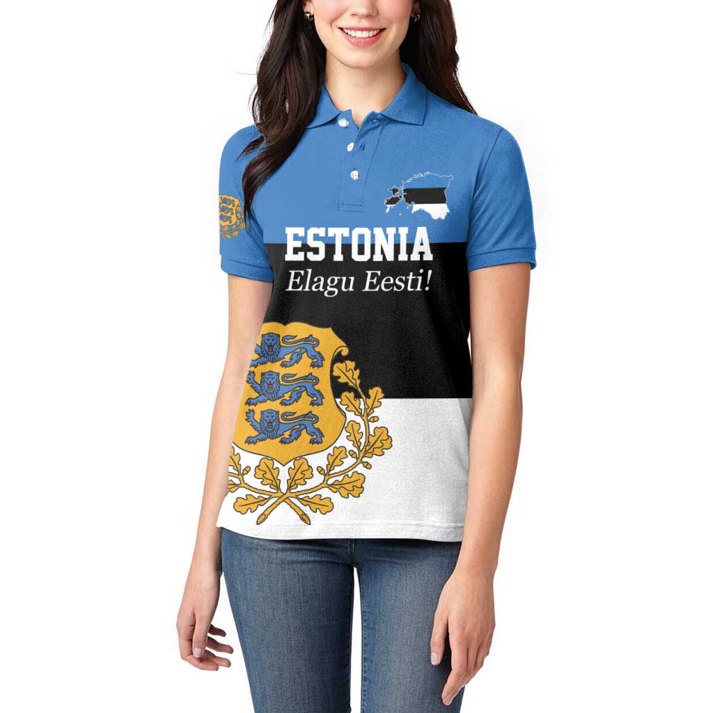 Personalized Estonia Flag Day 4 June Women Polo Shirt Elagu Esti!