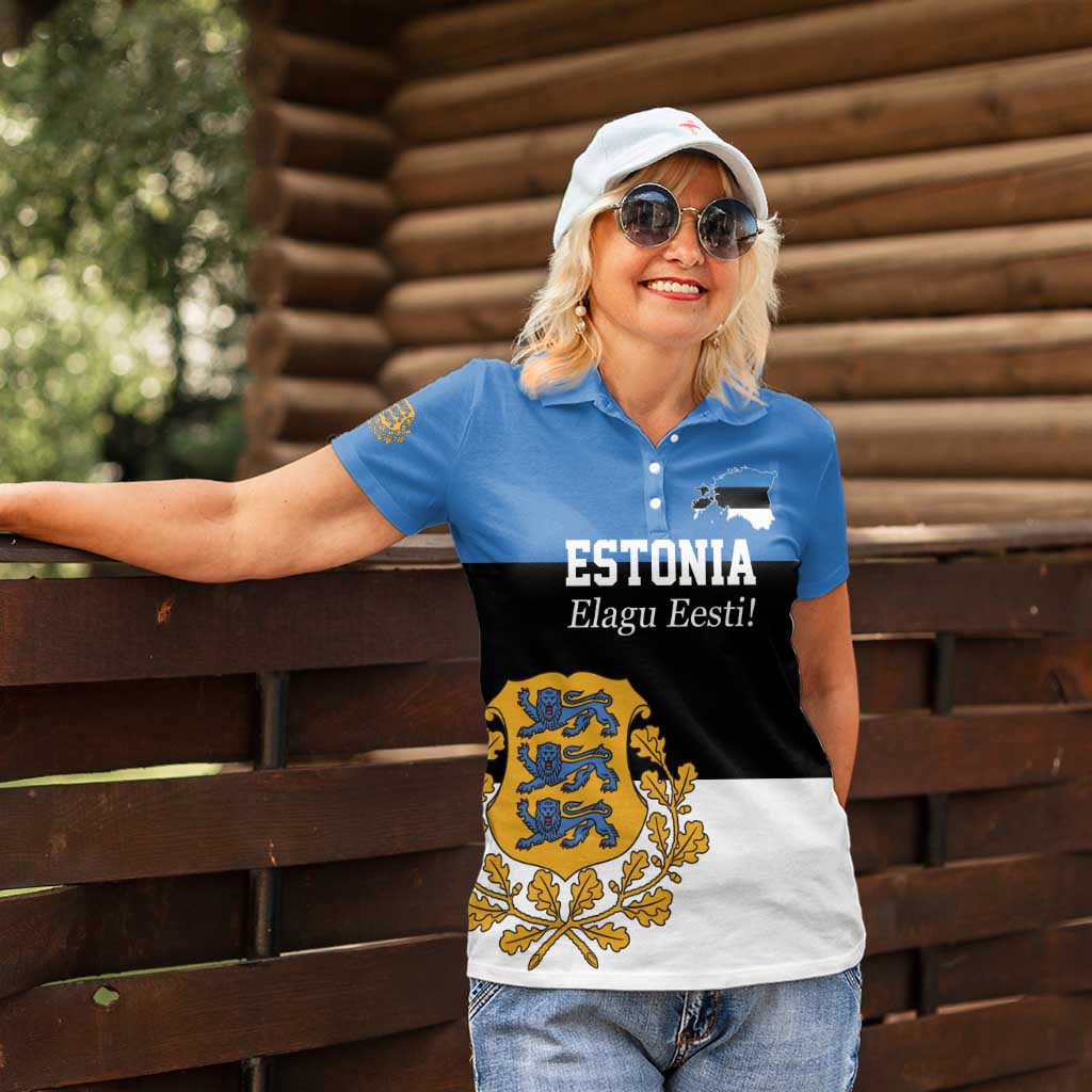 Personalized Estonia Flag Day 4 June Women Polo Shirt Elagu Esti!