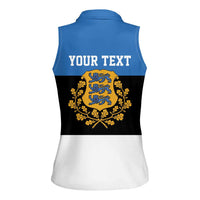 Personalized Estonia Flag Day 4 June Women Sleeveless Polo Shirt Elagu Esti!