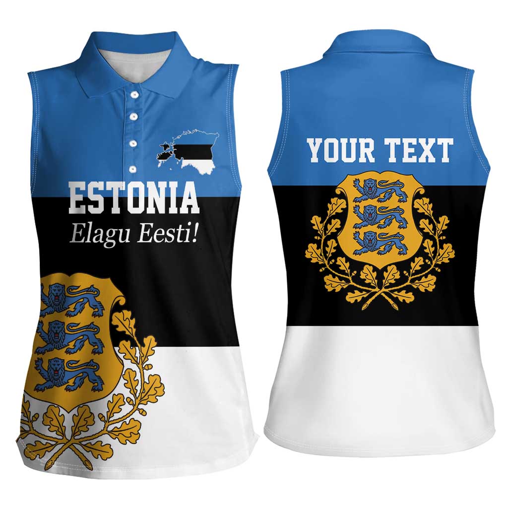 Personalized Estonia Flag Day 4 June Women Sleeveless Polo Shirt Elagu Esti!