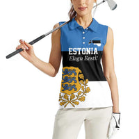 Personalized Estonia Flag Day 4 June Women Sleeveless Polo Shirt Elagu Esti!