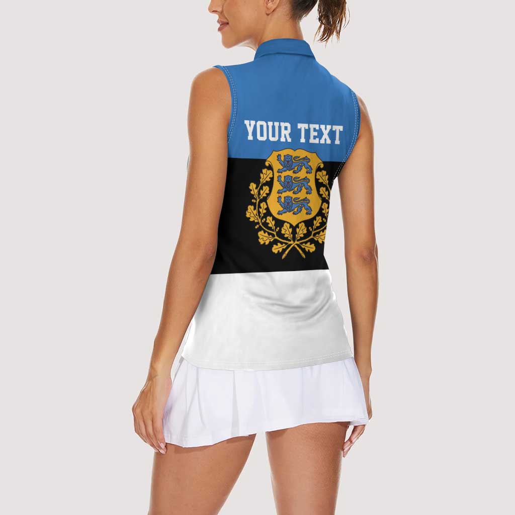 Personalized Estonia Flag Day 4 June Women Sleeveless Polo Shirt Elagu Esti!
