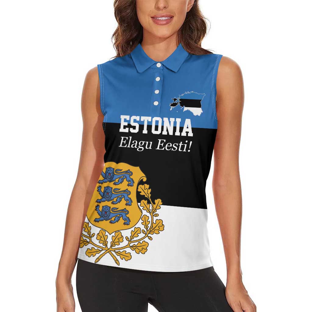 Personalized Estonia Flag Day 4 June Women Sleeveless Polo Shirt Elagu Esti!