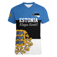 Personalized Estonia Flag Day 4 June Women V-Neck T-Shirt Elagu Esti!