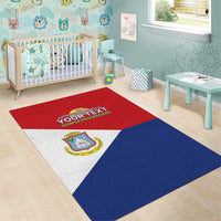 Personalized Sint Maarten Flag day Area Rug Semper progrediens Flag Style