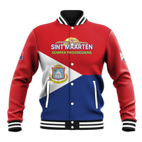 Personalized Sint Maarten Flag day Baseball Jacket Semper progrediens Flag Style
