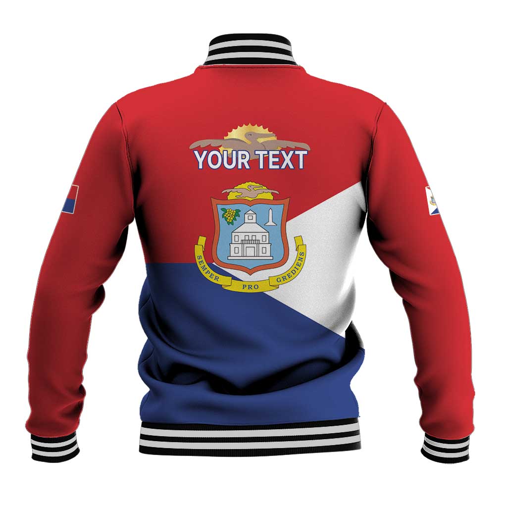 Personalized Sint Maarten Flag day Baseball Jacket Semper progrediens Flag Style