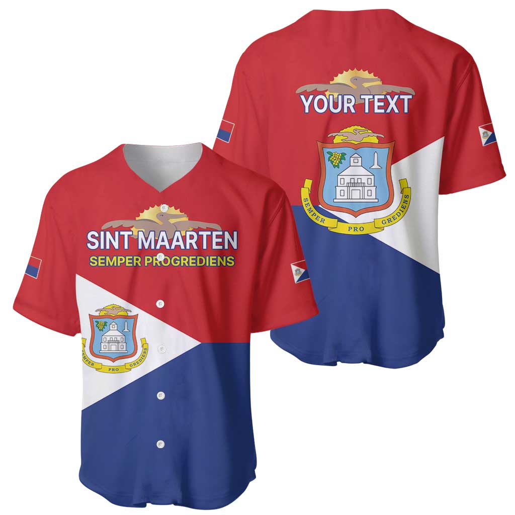 Personalized Sint Maarten Flag day Baseball Jersey Semper progrediens Flag Style