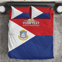 Personalized Sint Maarten Flag day Bedding Set Semper progrediens Flag Style
