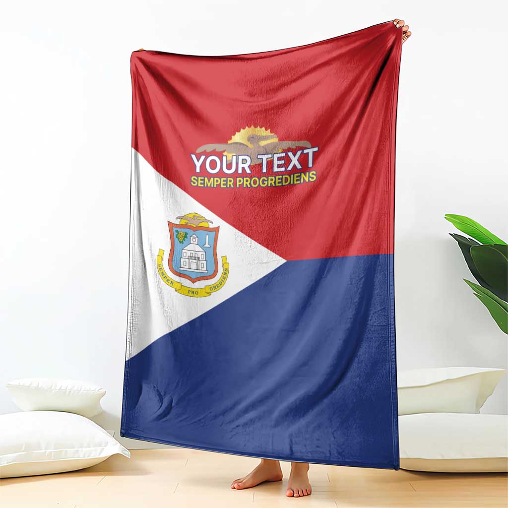 Personalized Sint Maarten Flag day Blanket Semper progrediens Flag Style