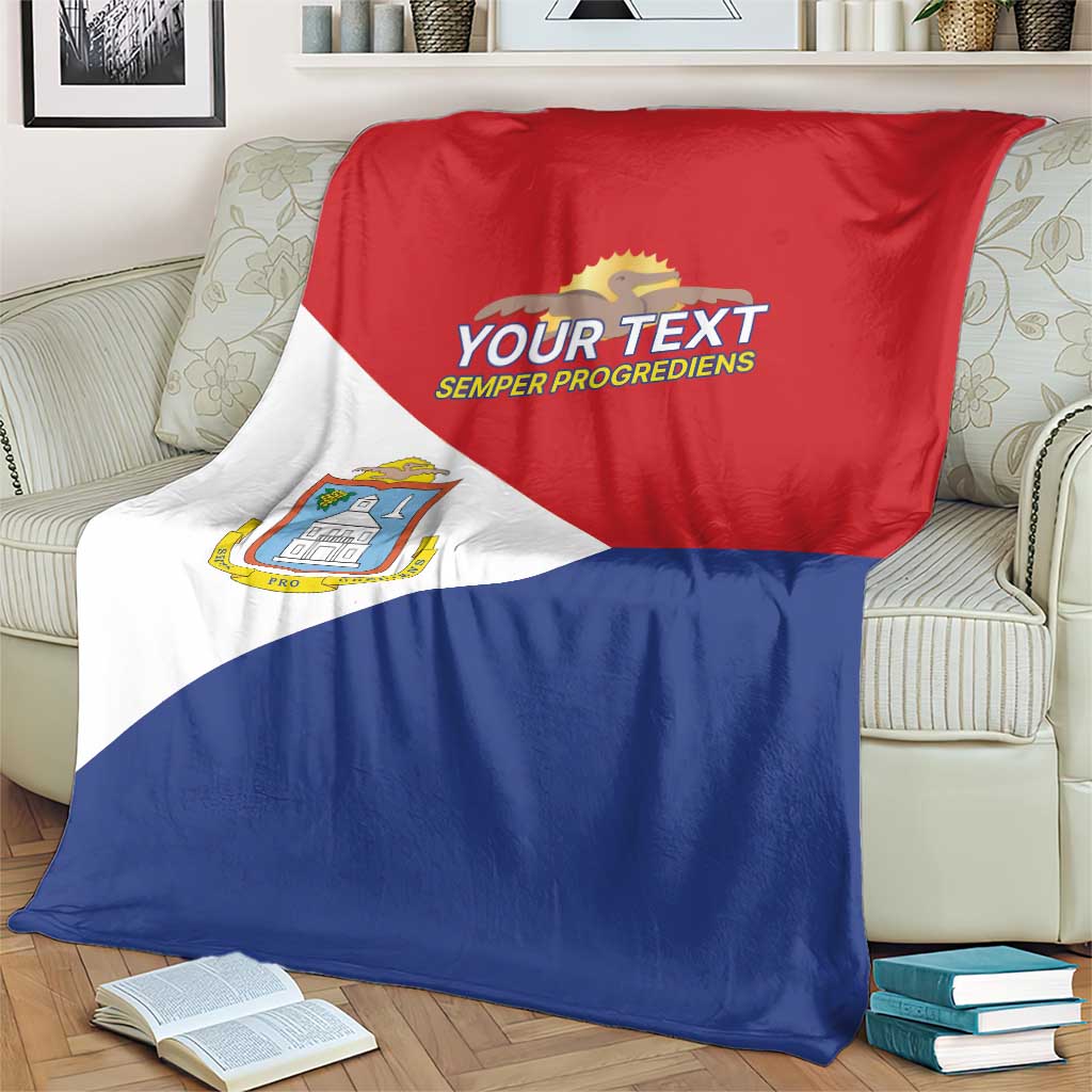 Personalized Sint Maarten Flag day Blanket Semper progrediens Flag Style