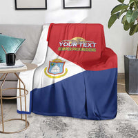 Personalized Sint Maarten Flag day Blanket Semper progrediens Flag Style