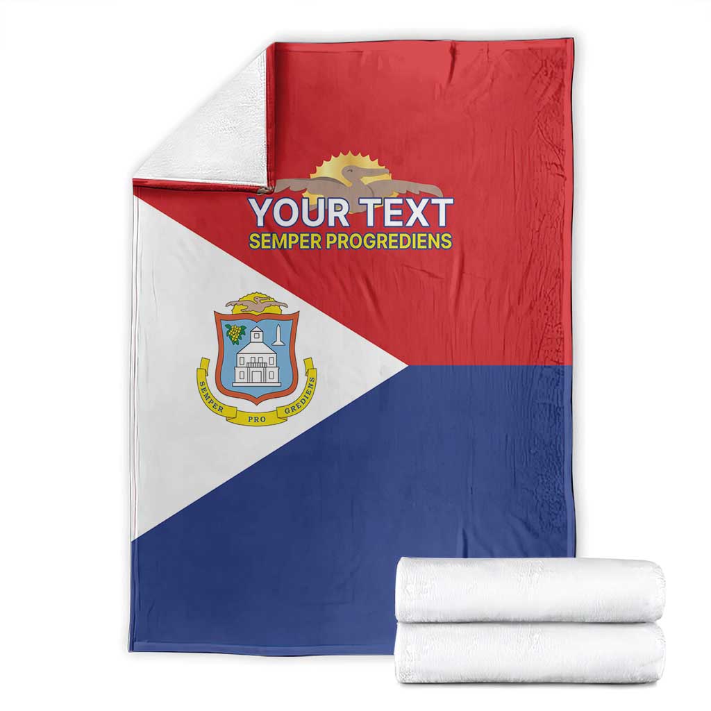 Personalized Sint Maarten Flag day Blanket Semper progrediens Flag Style